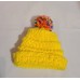 TYD-1201 : Yellow Handmade Knitted Infant Hat with Multi Color PomPom at Heavens Charms