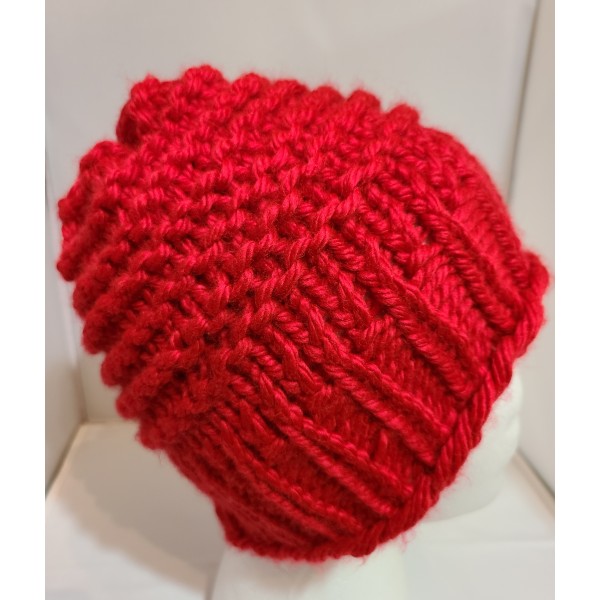 Red Knit Beanie Hat for Teens or Adults Red Knit Beanie Hat for Teens or Adults
