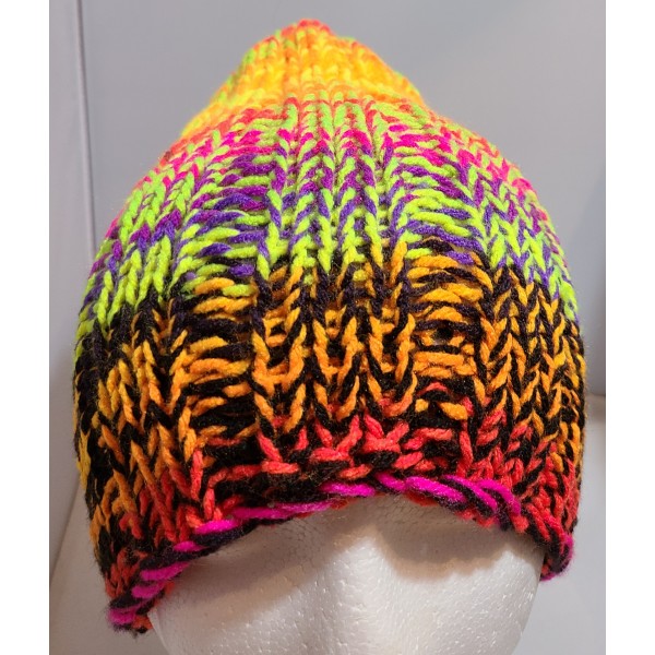 Children's Slouchy Blacklight Neon Knitted Hat Children's Slouchy Blacklight Neon Knitted Hat