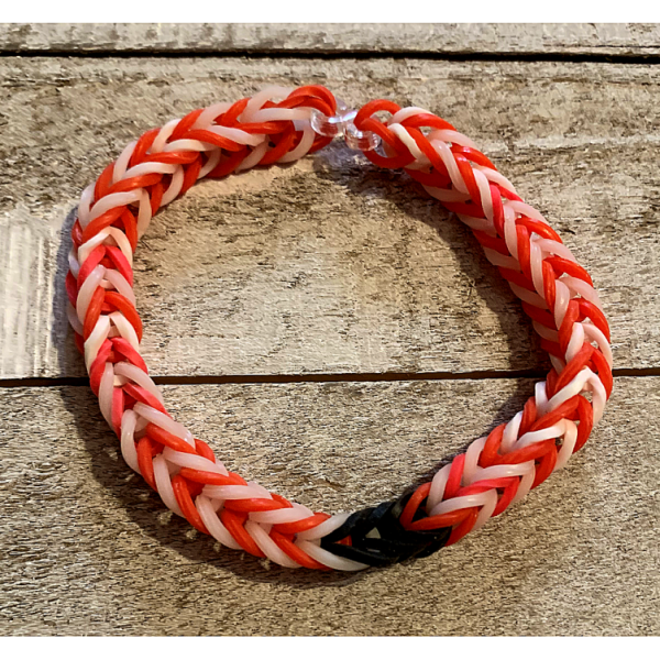 Red, White and Black Rubber Band Bracelet Red, White and Black Rubber Band Bracelet