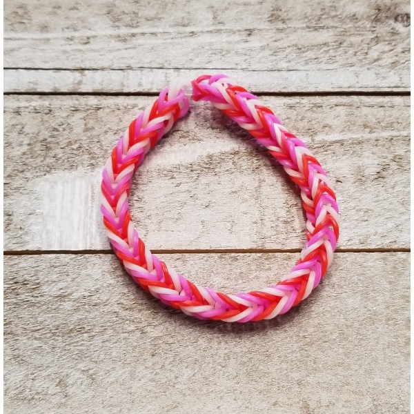 Valentine Fishtail Rainbow Loom Bracelet