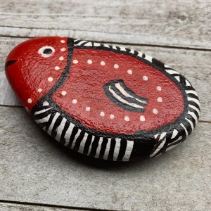 JTD-1004 : Red White and Black Fish Rock at Heavens Charms