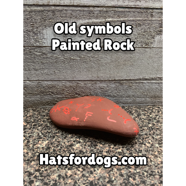 Painted Rock with Symbols Painted Rock with Symbols