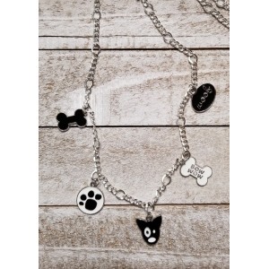 JTD-1022 : Metal Chain Dog Lovers Charm Necklace at Heavens Charms