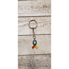 Autism Ribbon Charm Keychain