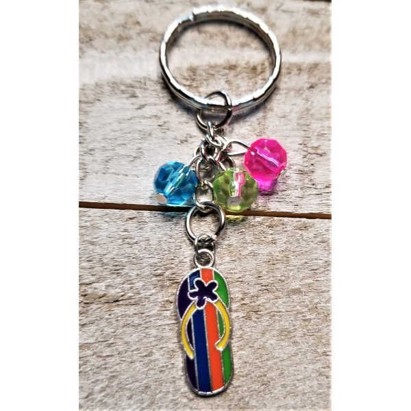 Summertime Flip Flop Keychain Beach Sandal Charm for Keys or Backpack Summertime Flip Flop Keychain Beach Sandal Charm for Keys or Backpack