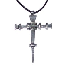 Metal Nail Cross Necklace - Cross of Nails 