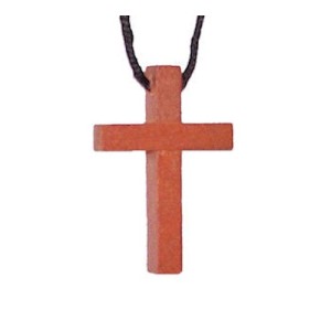 RTD-1094 : Wooden Cross Necklace - Christian Wood Cross w/cord at Heavens Charms