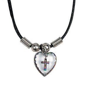 RTD-1101 : Plastic Cross Hologram Necklace at Heavens Charms