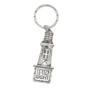 RTD-1118 : Jesus Is The Light - Metal Lighthouse Key Chain at Heavens Charms