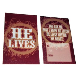 RTD-1743 : He Lives Plastic Wallet Card at Heavens Charms