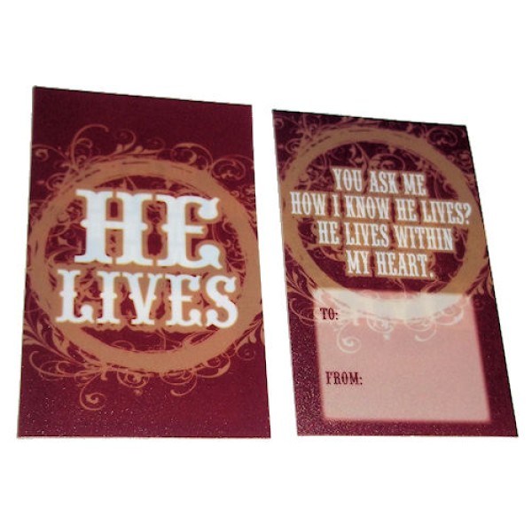 He Lives Plastic Wallet Card