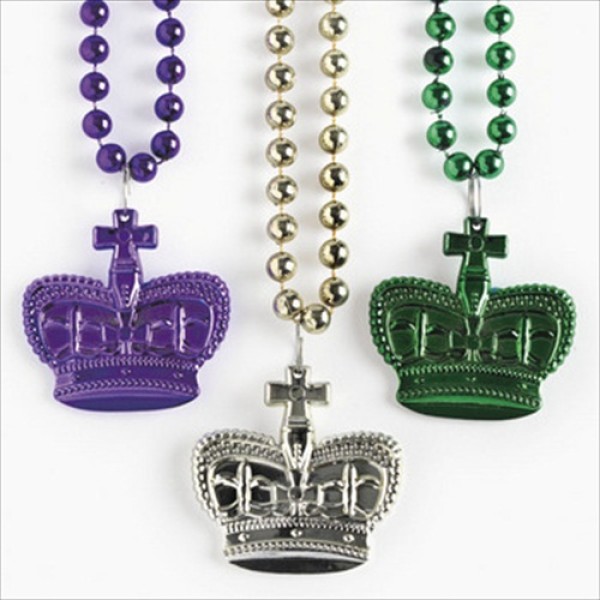 Metallic Crown Bead Necklace