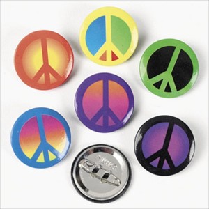 RTD-2213 : Metal Peace Sign Mini Button Pins at Heavens Charms