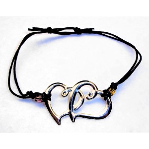 RTD-2753 : Double Heart Adjustable Bracelet at Heavens Charms