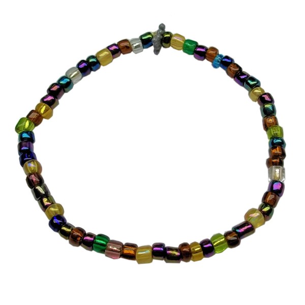 Colorful Seed Bead Stretch Bracelet Multi Color Beaded Jewelry Accessory