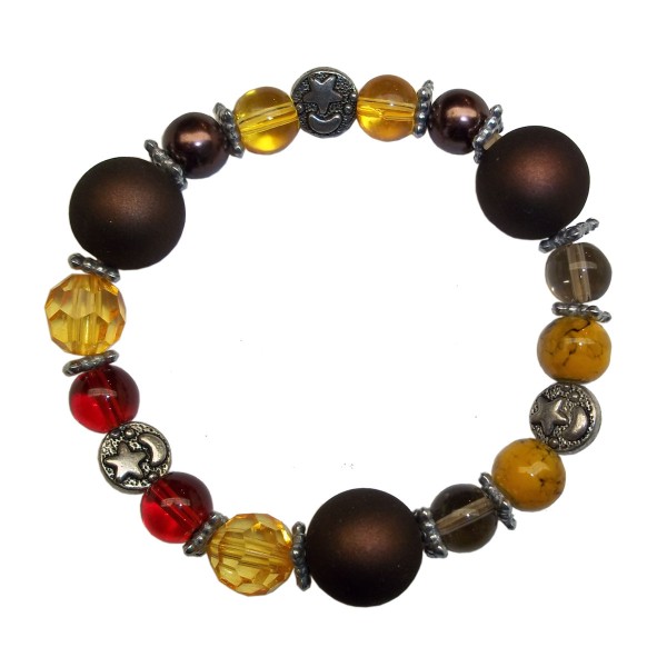 Magical Fall Beaded Stretch Bracelet Moon Star Charms Glass Crystal Jewelry Magical Fall Beaded Stretch Bracelet Moon Star Charms Glass Crystal Jewelry