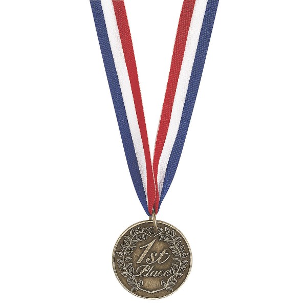 1st Place Medals 2" Metal Medallion Ribbon School Sports Graduation Award 1st Place Medals 2" Metal Medallion Ribbon School Sports Graduation Award