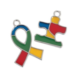 RTD-298524 : 24-pack of Autism Awareness Ribbon and Puzzle Piece Charms at Heaven's Charms RTD-298524 : 24-pack of Autism Awareness Ribbon and Puzzle Piece Charms at Heaven's Charms