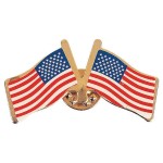 Metal Double USA Flag Pin