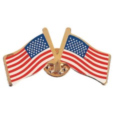 Metal Double USA Flag Pin