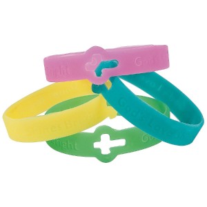 RTD-3340 : Rubber Glow-in-the-Dark Christian Bracelet at Heavens Charms