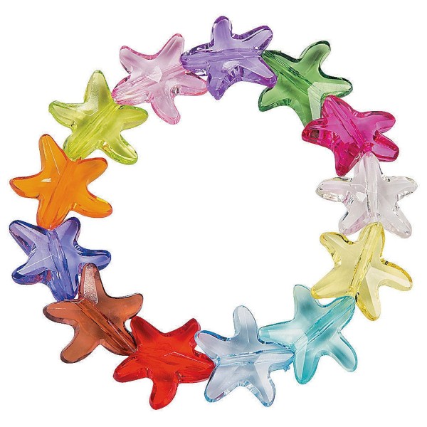Colorful Starfish Stretchy Bracelet Beach Themed Summer Jewelry 6 Inch Colorful Starfish Stretchy Bracelet Beach Themed Summer Jewelry 6 Inch
