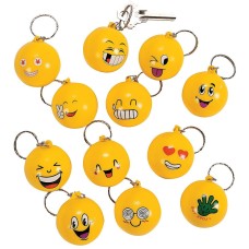 Goofy Smiley Face Emoji Stress Ball Keychain 1.5 inch Diameter