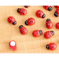 25pc Mini Wooden Ladybug Charms - 11mm Tiny Self-Adhesive Ladybugs for DIY Crafts, Scrapbooking & Card Making 25pc Mini Wooden Ladybug Charms - 11mm Tiny Self-Adhesive Ladybugs for DIY Crafts, Scrapbooking & Card Making