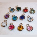 12-Pack of Birthstone Color Acrylic Jewel Charms for Crafts