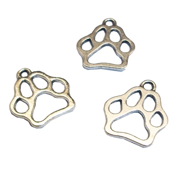 50 Antique Silver Paw Print Pendants Dog Cat Animal Paws for Jewellery Making 50 Antique Silver Paw Print Pendants Dog Cat Animal Paws for Jewellery Making