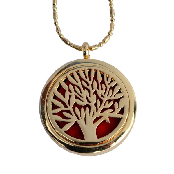 Golden Tree of Life Aromatherapy Locket Necklace Essential Oil Diffuser Golden Tree of Life Aromatherapy Locket Necklace Essential Oil Diffuser