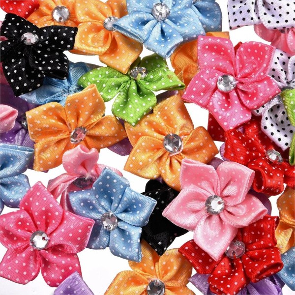 Satin Ribbon Flowers for Crafts 10-Pack Assorted Satin Ribbon Flowers for Crafts 10-Pack Assorted