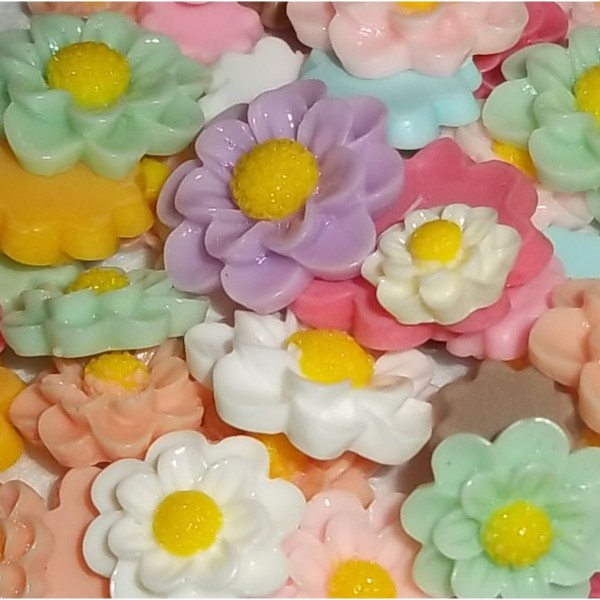 Small Resin Flowers for Crafts Assorted Colors 10-Pack Small Resin Flowers for Crafts Assorted Colors 10-Pack