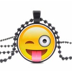 Goofy Face Emoji Pendant Necklace