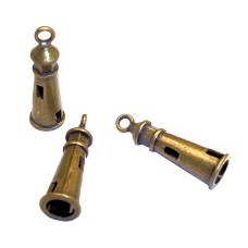 12-Pack of 3D Metal Lighthouse Charms Antique Bronze 12-Pack of 3D Metal Lighthouse Charms Antique Bronze