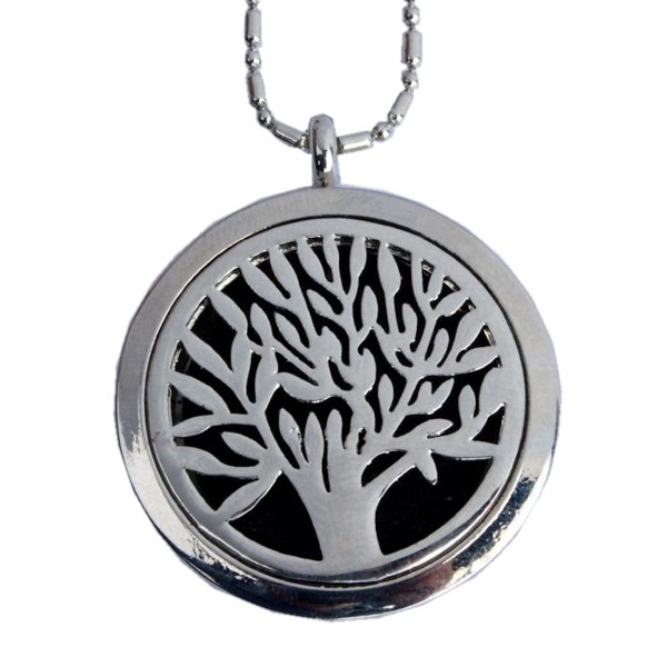 Tree of Life Aromatherapy Diffuser Necklace Silver Locket with 24 Inch Chain Tree of Life Aromatherapy Diffuser Necklace Silver Locket with 24 Inch Chain