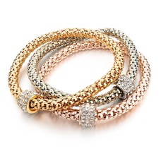 3-Piece Set Gold Silver Charm Fashion Bracelet
