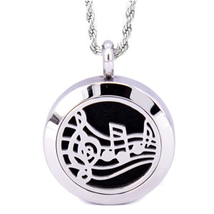 RTD-3862 : Music Lovers Aromatherapy Essential Oils Diffuser Stainless Steel Locket Necklace at Heavens Charms