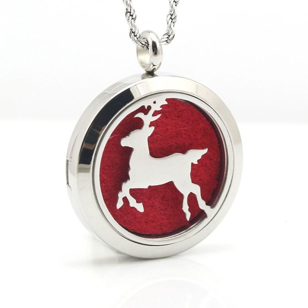Christmas Reindeer Aromatherapy Diffuser Necklace Stainless Steel Locket Christmas Reindeer Aromatherapy Diffuser Necklace Stainless Steel Locket