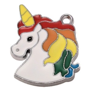 RTD-390510 : 10-Pack Rainbow Mane Enamel Unicorn Charm at RTD Gifts