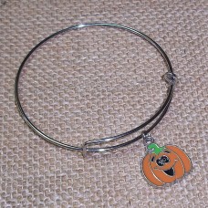 Fall Jack-O-Lantern Bangle Bracelet
