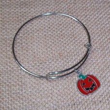 Halloween Pumpkin Jack-O-Lantern Expandable Bangle Bracelet