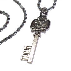 Peace Key Charm Necklace on Stainless Steel Rope Chain