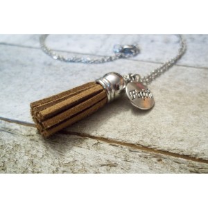 RTD-4048 : Essential Oils Diffuser Suede Fall Tassel Charm Necklace at Heavens Charms