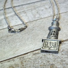 Jesus is the Light Lighthouse Charm Necklace