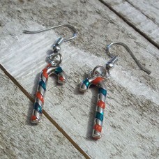 Christmas Candy Cane Charms Earring Set