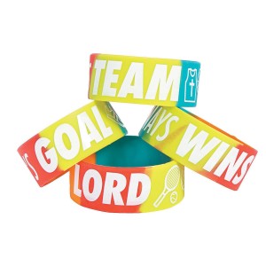 RTD-4133 : Gods Team Sports VBS Christian Wide Rubber Bracelets at Heavens Charms
