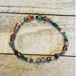 Handmade Glass Beaded Multi Color Stretch Bracelet