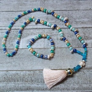 TYD-1133 : Handmade Sea Turtle Seashell Tassel Necklace And Bracelet Set at Heavens Charms